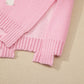 Pearl Detail Bow Round Neck Long Sleeve Sweater