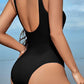 Cutout Notched Wide Strap One-Piece Swimwear