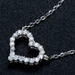 Adored Moissanite Platinum-Plated Heart Necklace