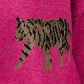 Tiger Pattern Round Neck Drop Shoulder Sweater