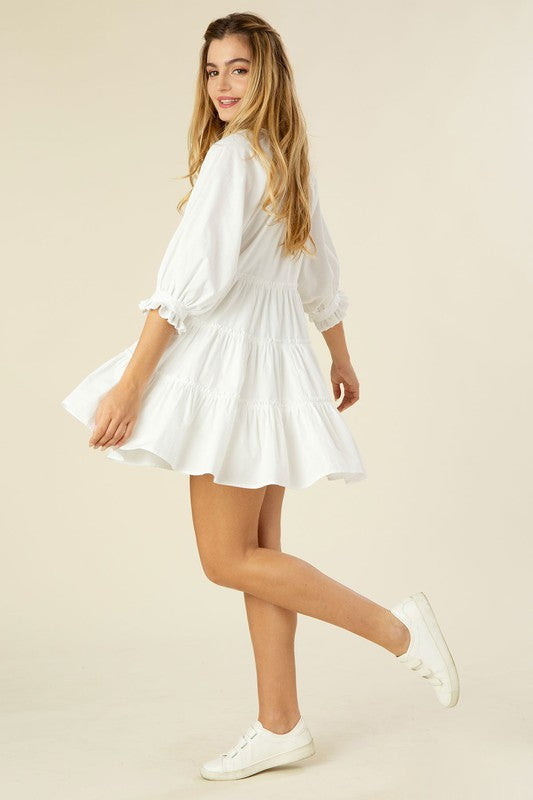 Tiered Mini Dress W/Tassel