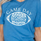 Game Day Leopard Spot White Football Graphic Tee