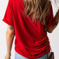 Heart Round Neck Short Sleeve T-Shirt