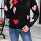 Angel Wings Heart Round Neck Droppped Shoulder Sweater