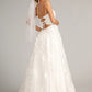 Floral Embroidered Lace-Up Mesh w/ Sweetheart Neckline Long Wedding Dress GLGL1985_1