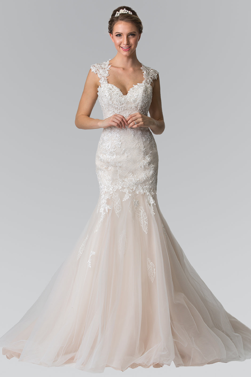 Lace Embellished Mermaid Style Wedding Dress GLGL2367_0