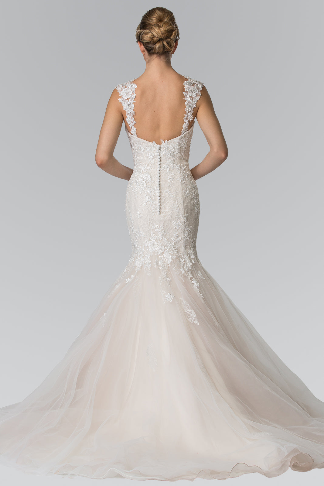 Lace Embellished Mermaid Style Wedding Dress GLGL2367_1