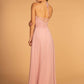 Halter Neck Chiffon Long Bridesmaid Dress GLGL2606_3