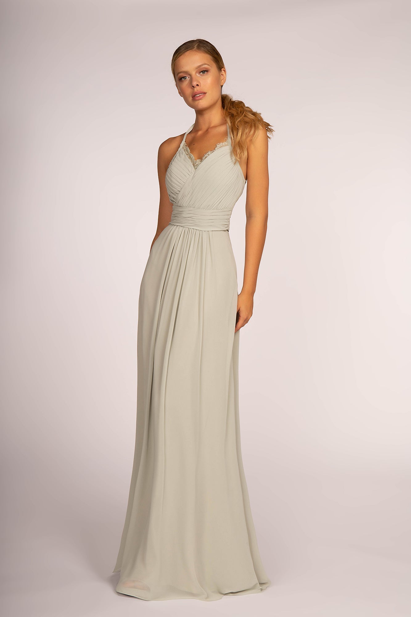 Halter Neck Chiffon Long Bridesmaid Dress GLGL2606_6