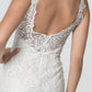 Embroidered Bodice V-Neck Mermaid w/ Mesh Tail Long Wedding Dress GLGL2815_3