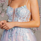 3D Butterfly Sheer Bodice Cut-out Back Mesh A-line Long Prom Dress GLGL3252_2