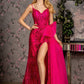 Glitter Mesh Mermaid Detachable Side Waist Drape Long Prom Dress GLGL3459_0