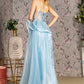 Glitter Mesh Mermaid Detachable Side Waist Drape Long Prom Dress GLGL3459_3