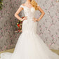 Jewel Embroidery Sheer Bodice Mesh Trumpet Long Wedding Dress GLGL3490_0