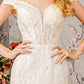 Jewel Embroidery Sheer Bodice Mesh Trumpet Long Wedding Dress GLGL3490_2