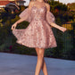 3D Floral Applique Strapless Babydoll Short Cocktail Dress CDKV1089_6