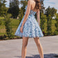 3D Floral Applique Strapless Babydoll Short Cocktail Dress CDKV1089_5