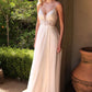 A-Line Chiffon Embroidered Lace Bodice Long Wedding Dress CDTY11_0