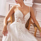 A-Line Chiffon Embroidered Lace Bodice Long Wedding Dress CDTY11_3