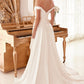 Draped Off The Shoulder With Overskirt Straps Side Slit Long Wedding Dress CDWN315_3