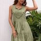 Tassel Tie Lace Trim Sleeveless Dress