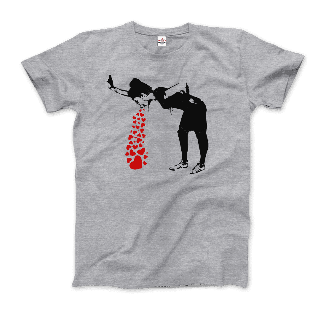 Banksy Lovesick Girl Hearts T-Shirt