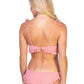 Solid Ribbed Pink Ruffled Bikini Set