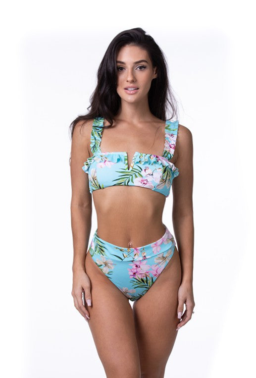 Mint Tropical Floral Bikini Set
