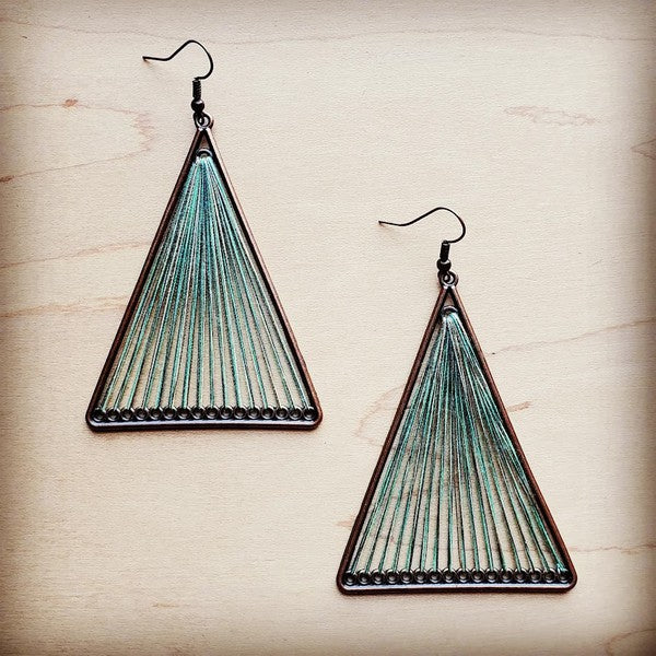 Large Woven Triangle Earring
