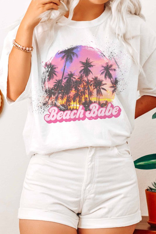 Beach Babe Summer Sunset Graphic T Shirt