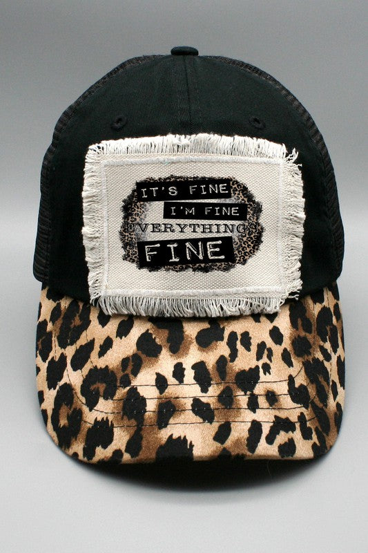 It's Fine I'm Fine Everything's Fine Patch Hat