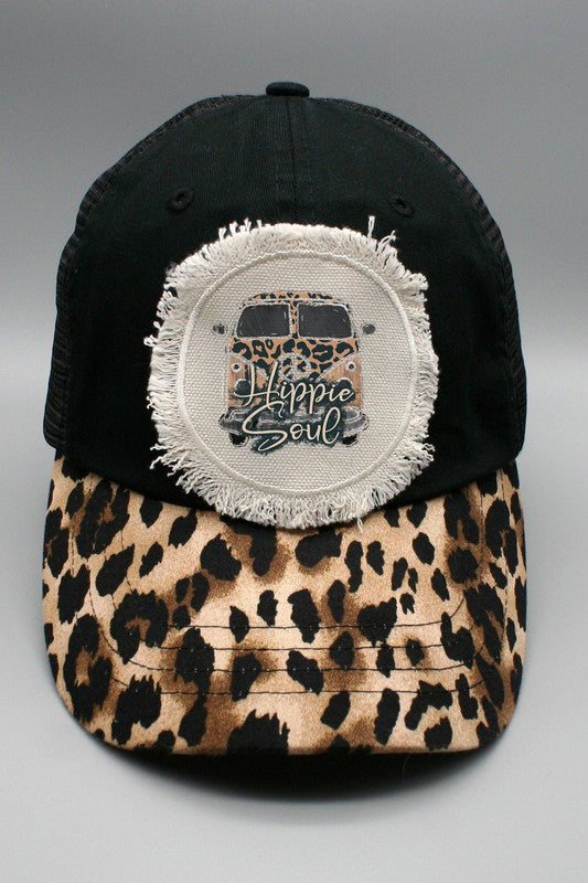 Leopard Van Hippie Soul Graphic Patch Hat