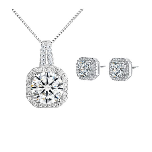 Cubic Zirconia Necklace and Earring Set