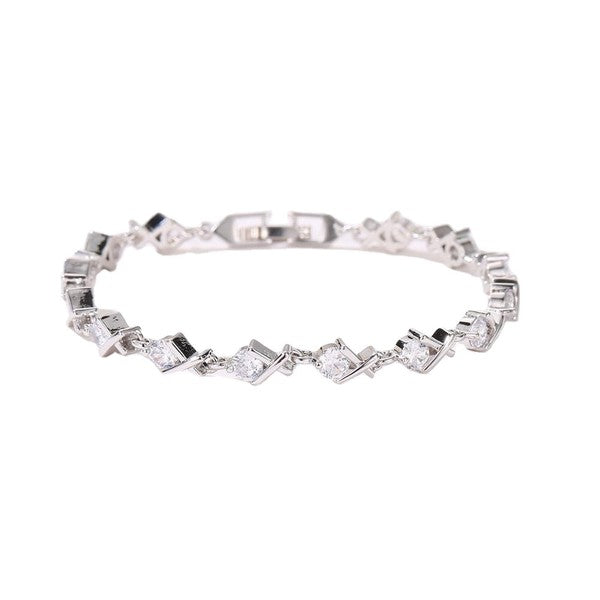 Bracelet for Women w/Round Cut White Diamond