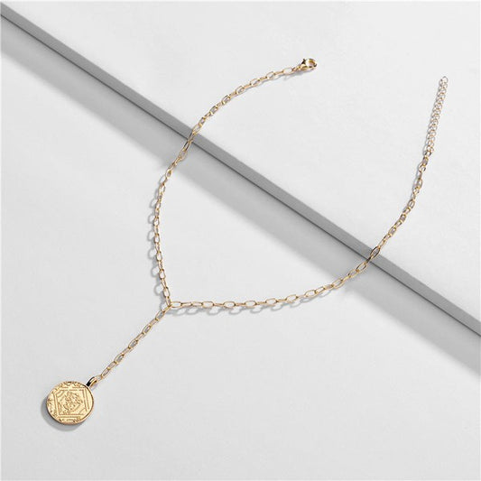 Gold Coin Pendant Necklace for Women