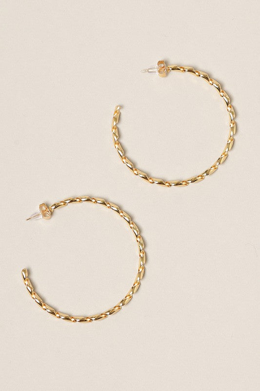 Twisted Hoop Earrings 14K Gold Dipped