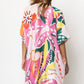 Tropical Floral Print Open Front Kimono