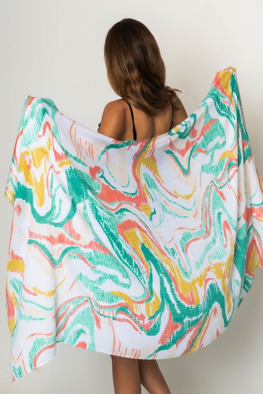 Watercolor Abstract Print Scarf