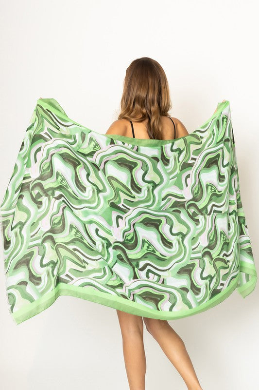 Swirl Abstract Print Scarf