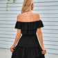 Ruffled Off-Shoulder Tied Dress