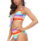 Rainbow Striped High Waist Bikini Set