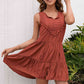 Tassel Tie Lace Trim Sleeveless Dress