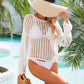 Long Sleeve Round Neck Openwork Cover-Up