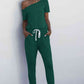 One Shoulder Tied Jumpsuit with Pockets | Long Length
