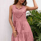 Tassel Tie Lace Trim Sleeveless Dress