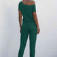 One Shoulder Tied Jumpsuit with Pockets | Long Length
