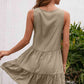 Tassel Tie Lace Trim Sleeveless Dress