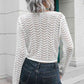 Drawstring V-Neck Long Sleeve Knit Top