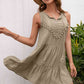 Tassel Tie Lace Trim Sleeveless Dress