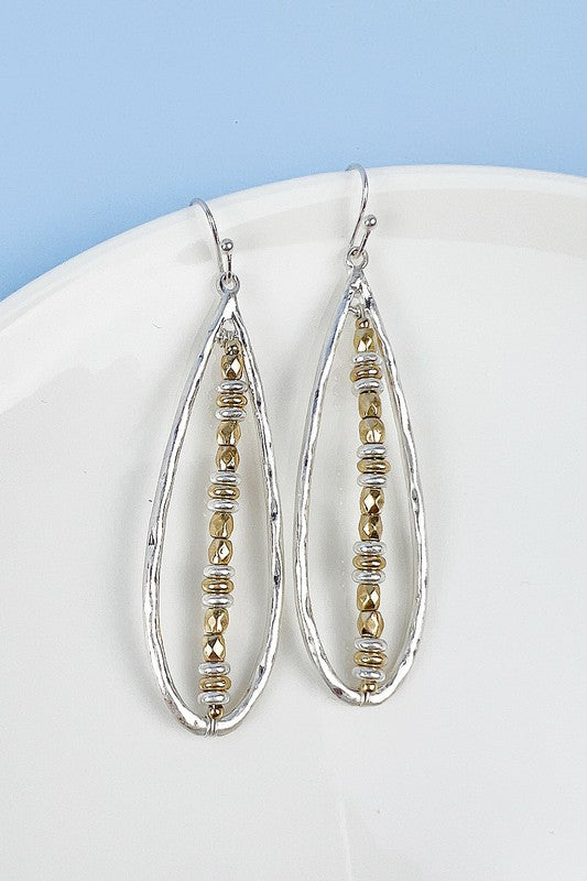 METAL BEADS WIRE WRAPPED EARRINGS
